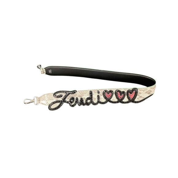 Fendi Bag Strap Women’s 1 Size Leather - Calfskin Heart Motif Snake Skin Design - Picture 1 of 5